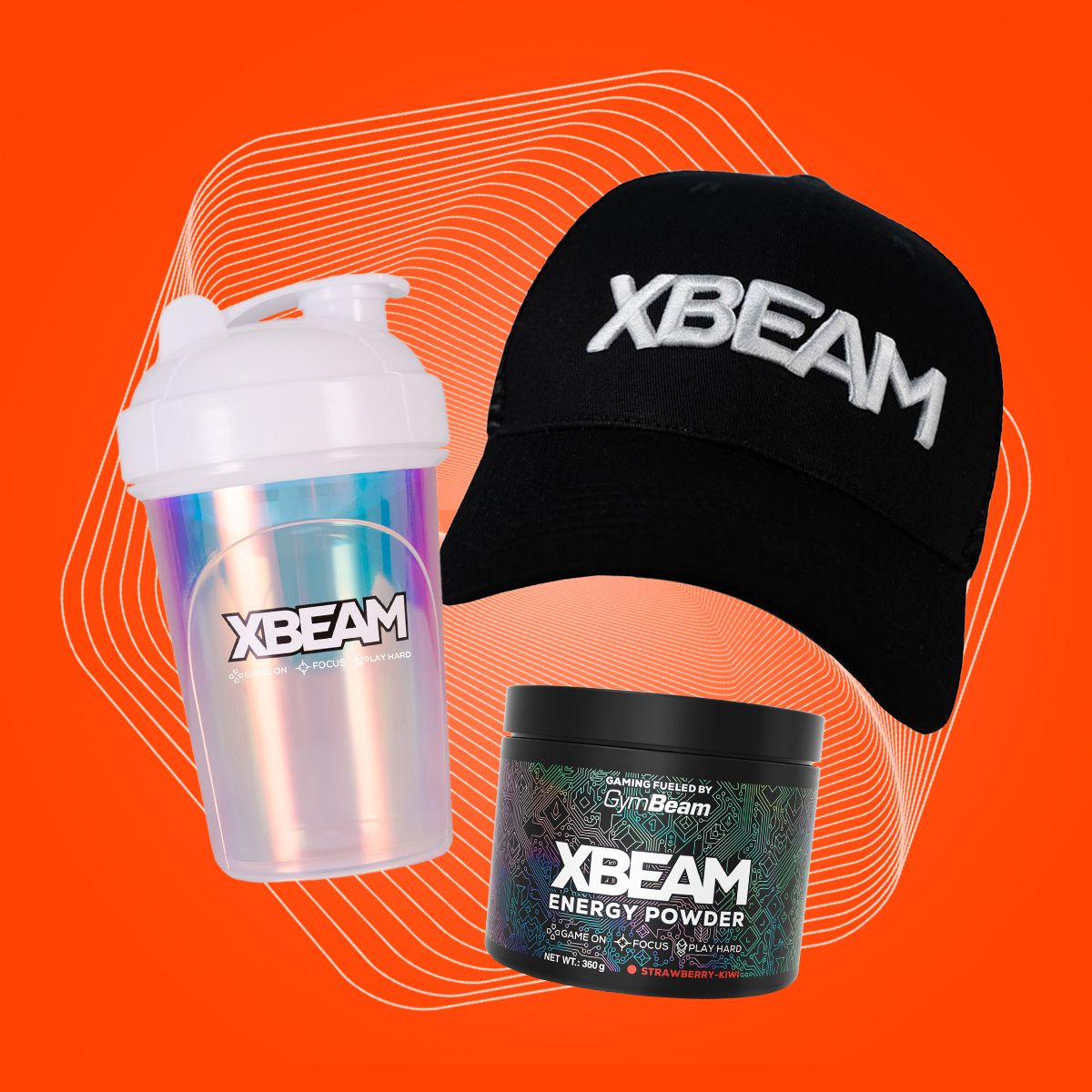 XBEAM ENERGY POWDER FOR GAMING 360g GymBeam green apple Brand GymBeam