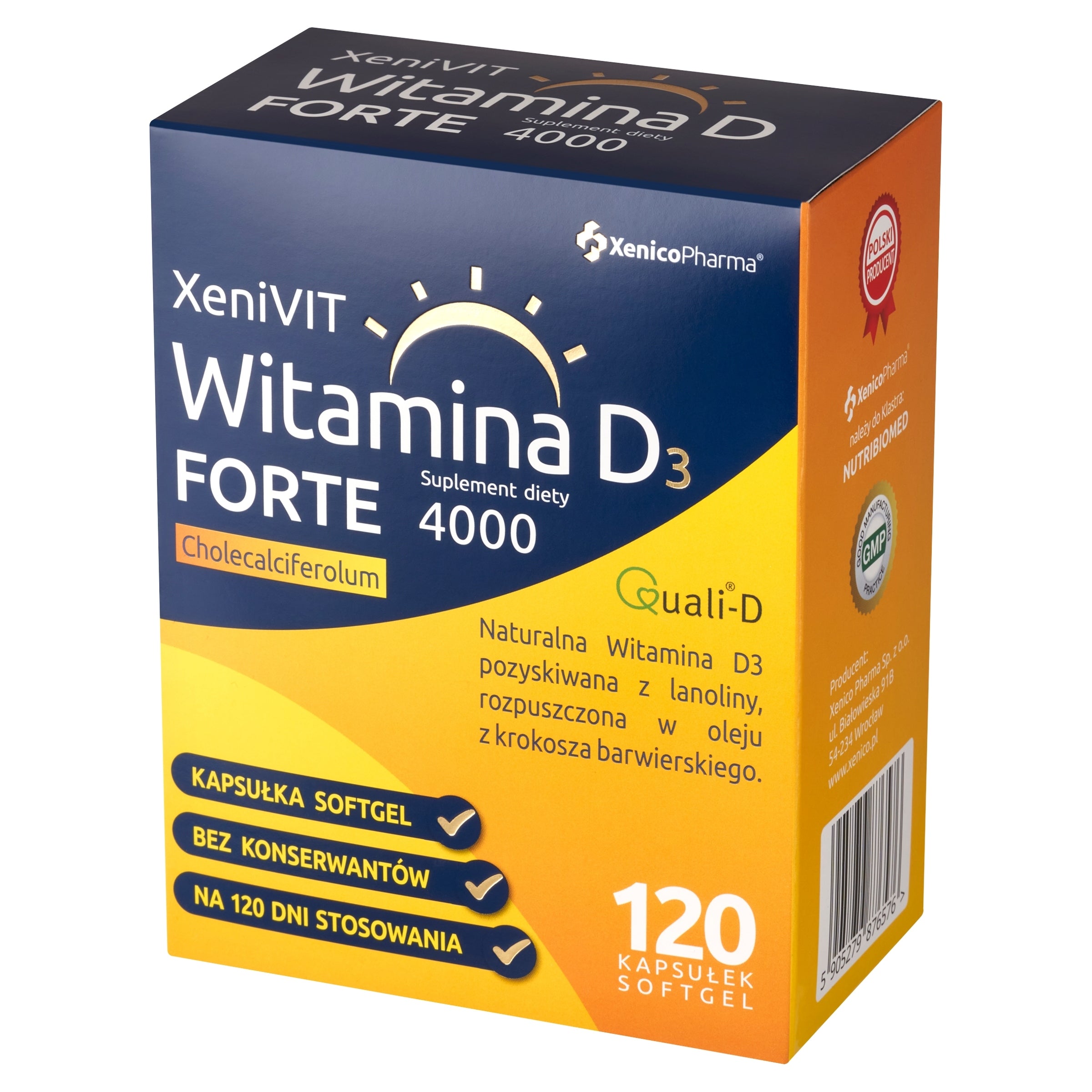 XENIVIT Vitamin D3 Forte 4000 IU 120 capsules