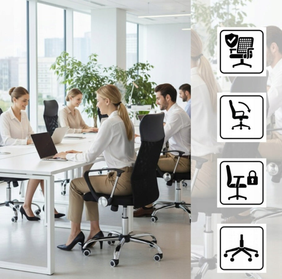XENOS COMPACT VENTILATED SWIVEL Office Chair Black ADJUSTABLE HEIGHT Manufacturer code 3016