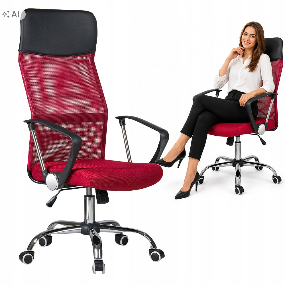 XENOS Swivel Chair Breathable Mesh Ergonomic Ventilated Red