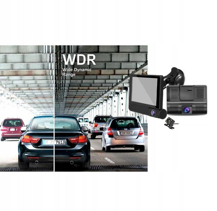 XH202 Car Camera Driving Recorder Full HD 1080P WDR 3 Lenses Brand no brand