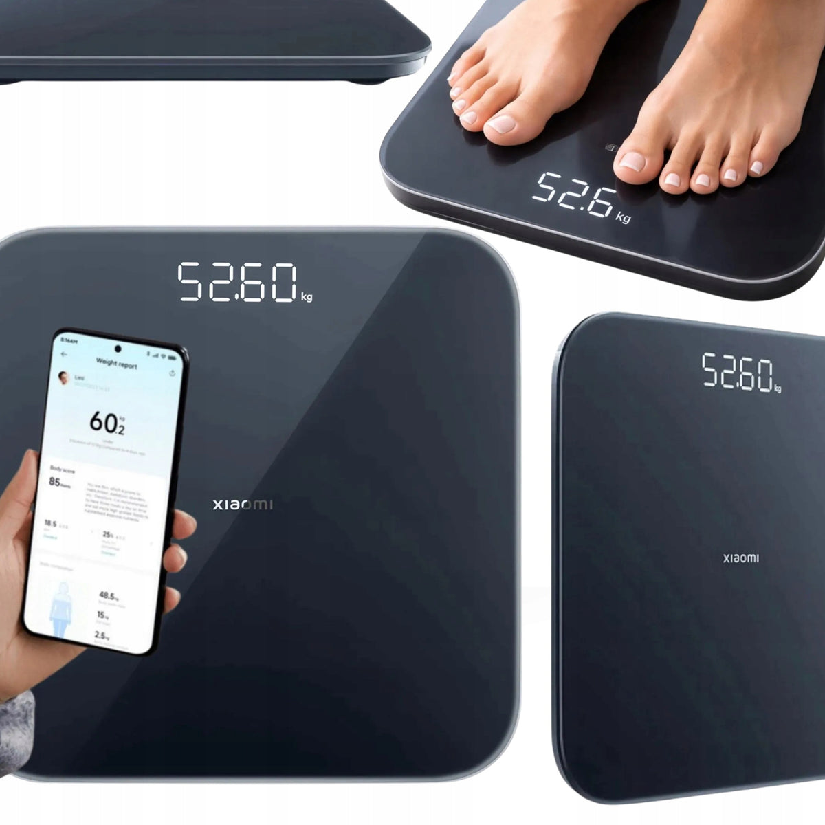 XIAOMI BATHROOM SCALE SMART BLUETOOTH WEIGHT ANALYSIS GREY