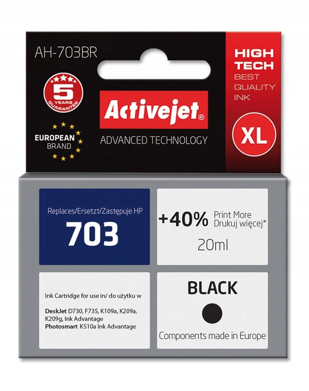 XL ActiveJet 703 Black + Colour inks Manufacturer ActiveJet