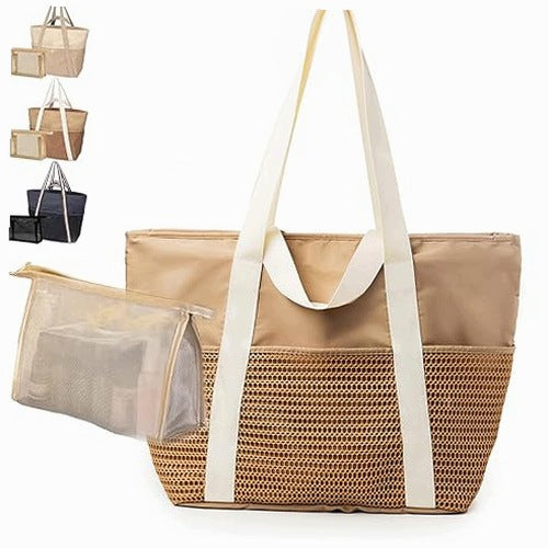 XL BEACH BAG FOR FAMILY BLACK TOTE MINI BATH BAG FOR HOME