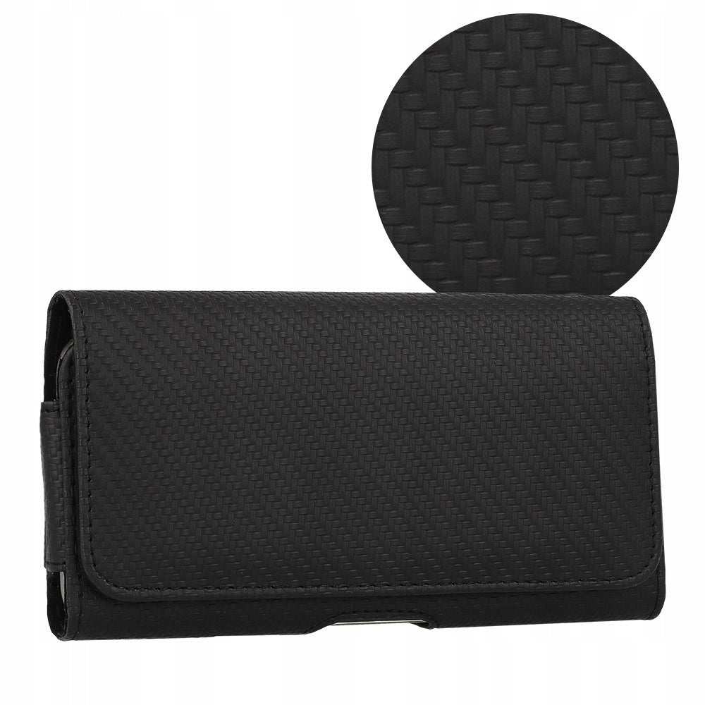 XL HOLSTER FOR STRAP PHONE CASE UP TO 6,7''|LEATHER|PIN COVER Color black