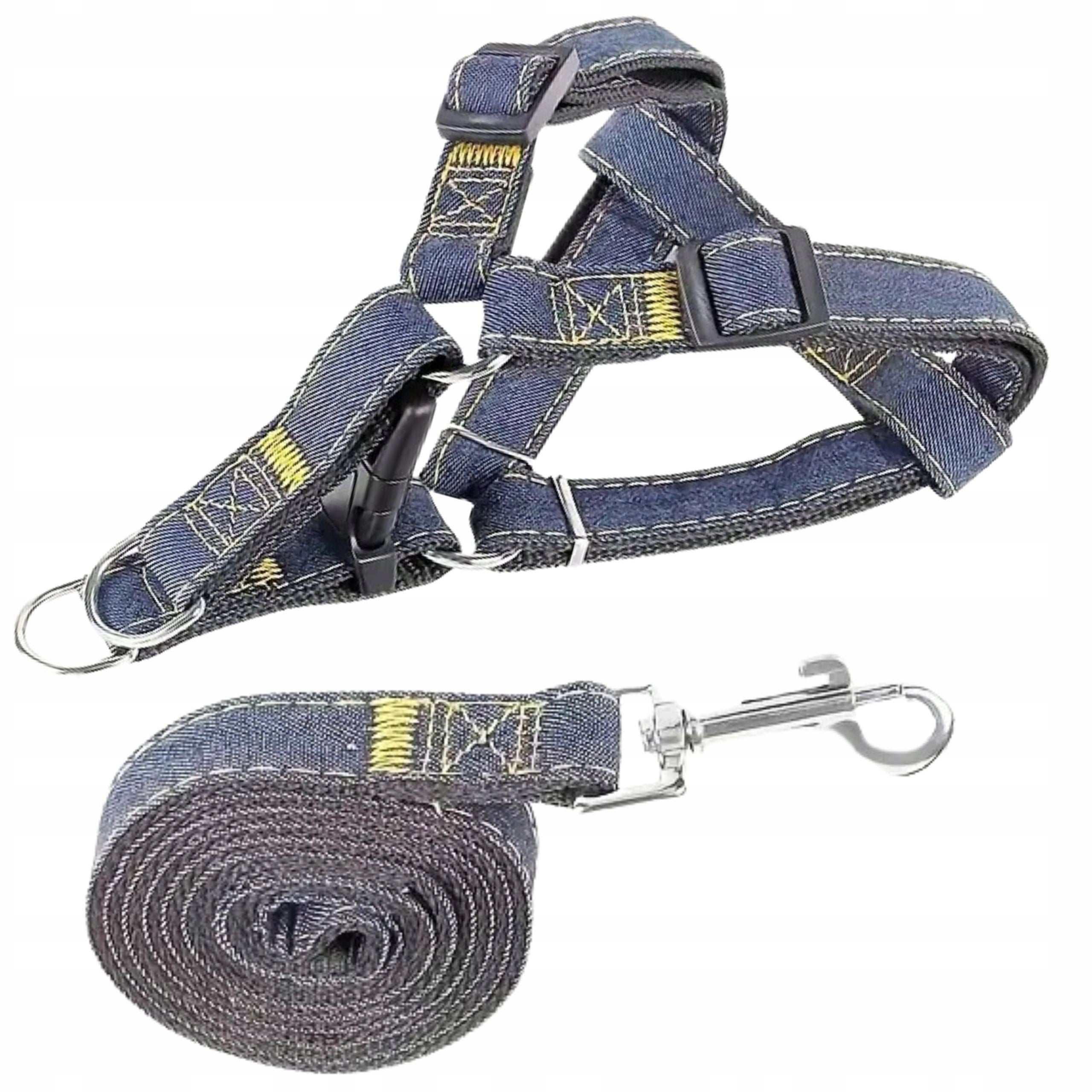XL Jeans Adjustable Dog Harness and Leash Brand Petstory