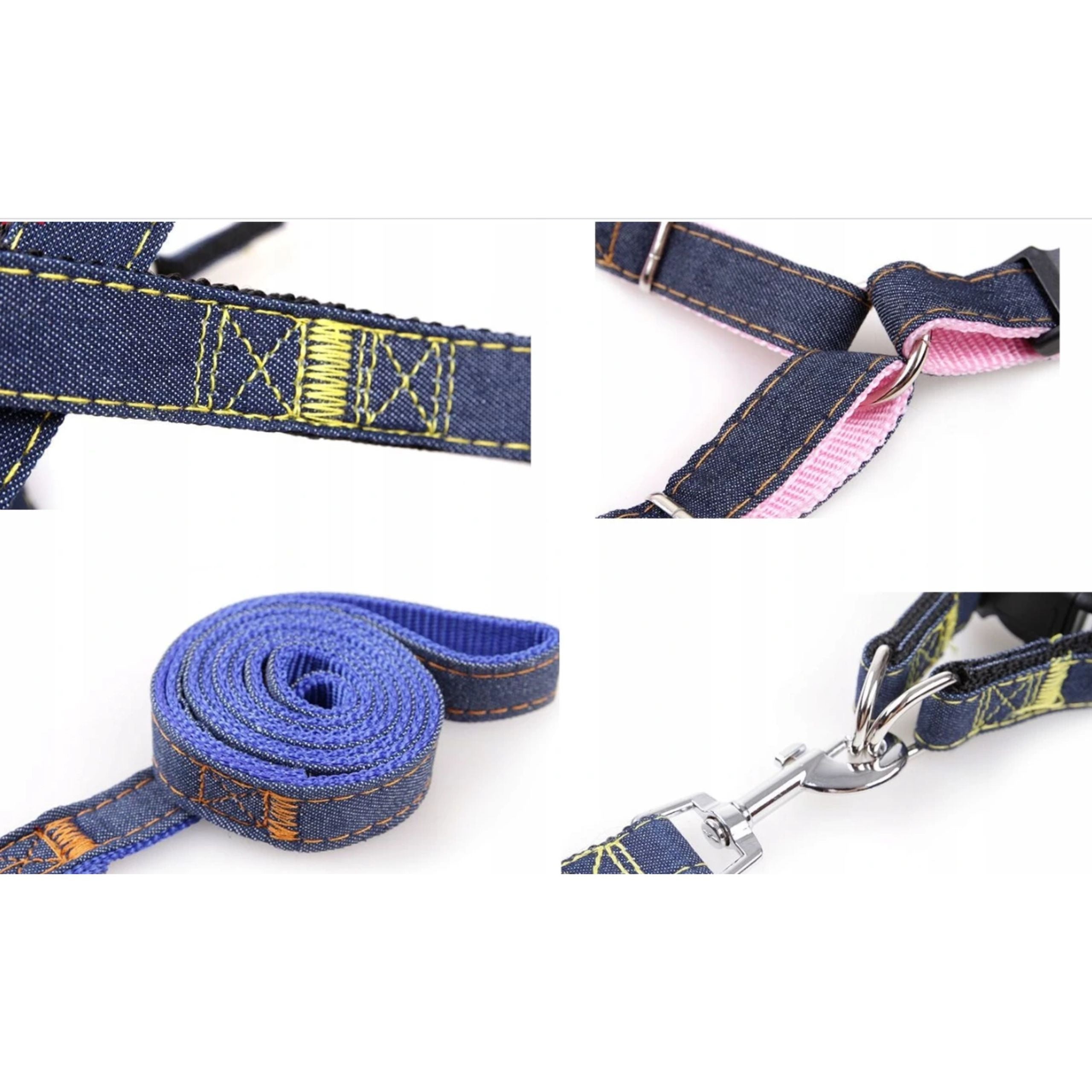 XL Jeans Adjustable Dog Harness and Leash Dog size giant breed