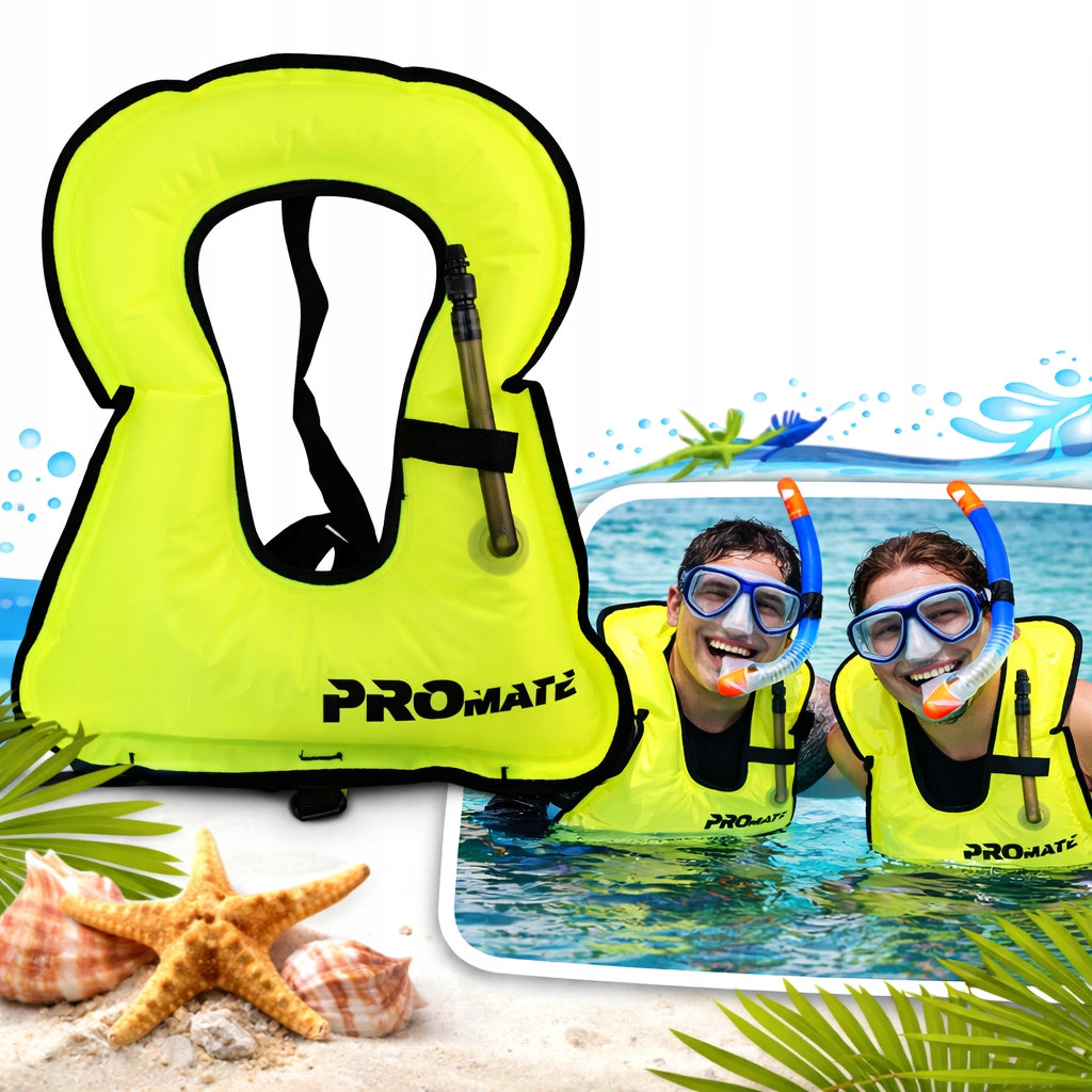 XL Neon Yellow Promate Swimming Snorkeling Buoyancy Vest