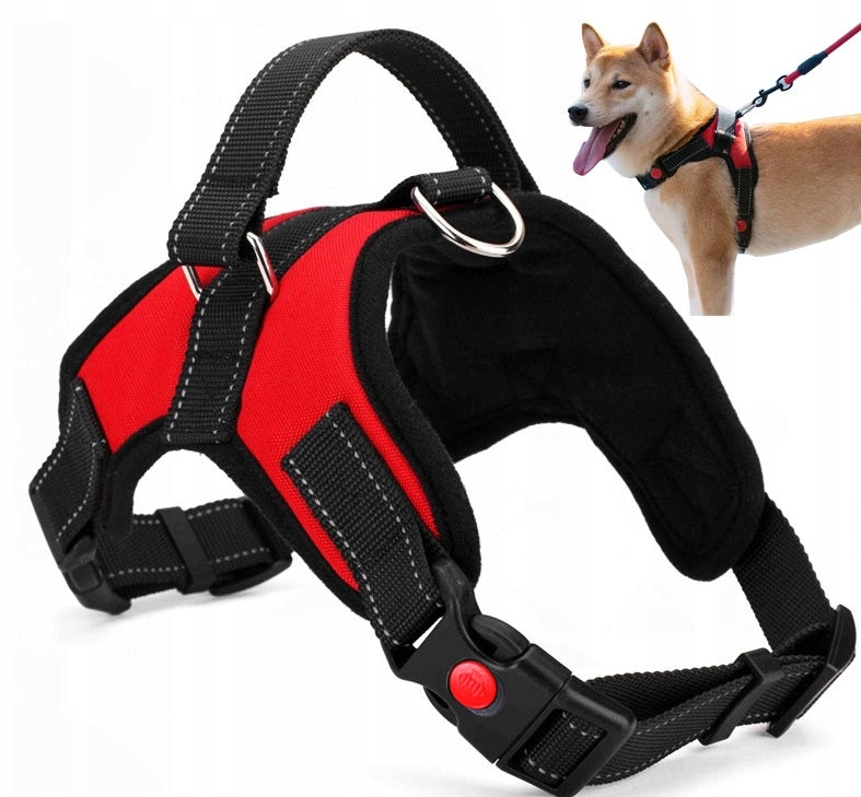 XL Red Harness for Dogs with PETSTORY Handles Large Breeds