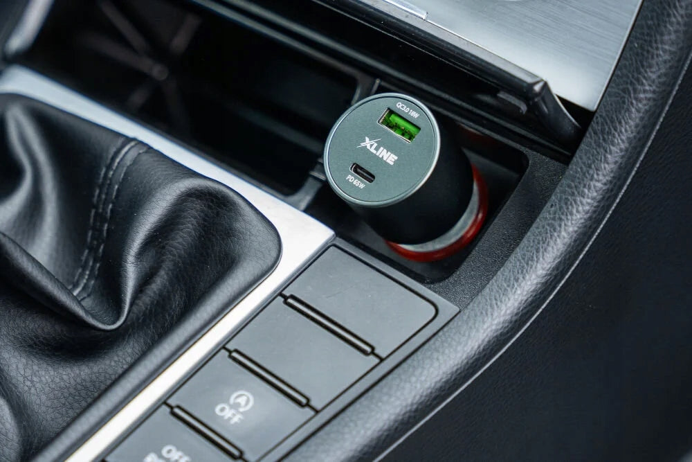 XLINE CC702 USB C 65W Car Charger Grey Ports USB USB typ C
