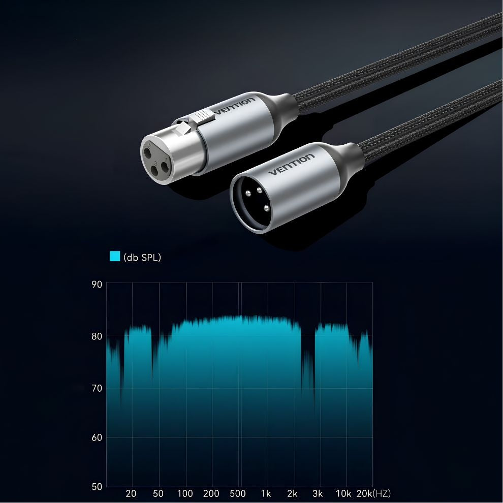 XLR MICROPHONE CABLE Vention Professional Braided Length 3 m Black Manufacturer code BKHHJ