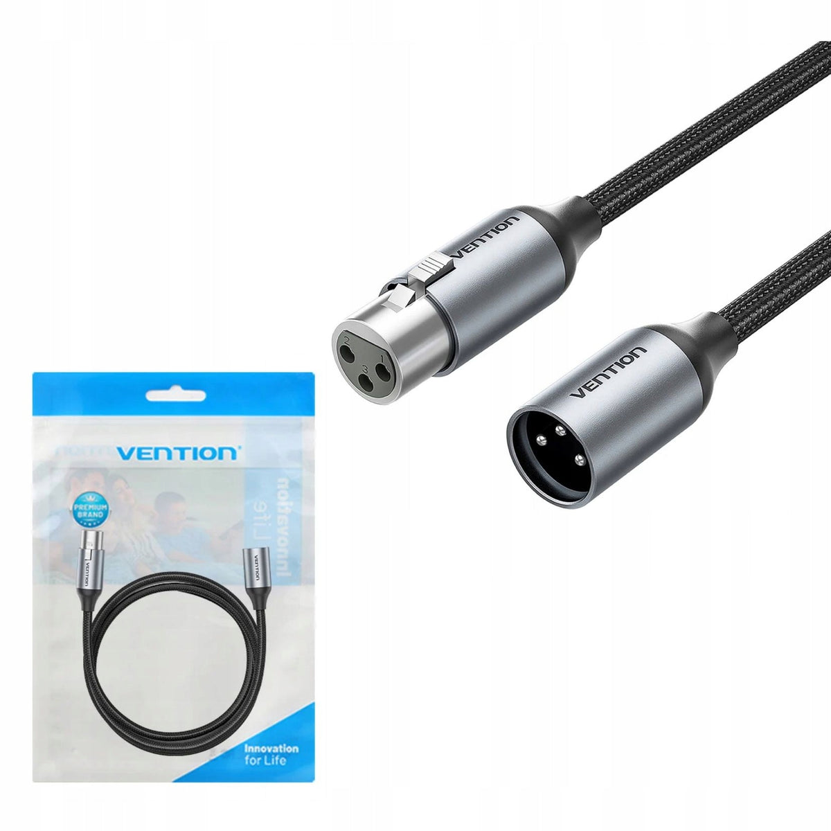 XLR MICROPHONE CABLE Vention Professional Braided Length 3 m Black
