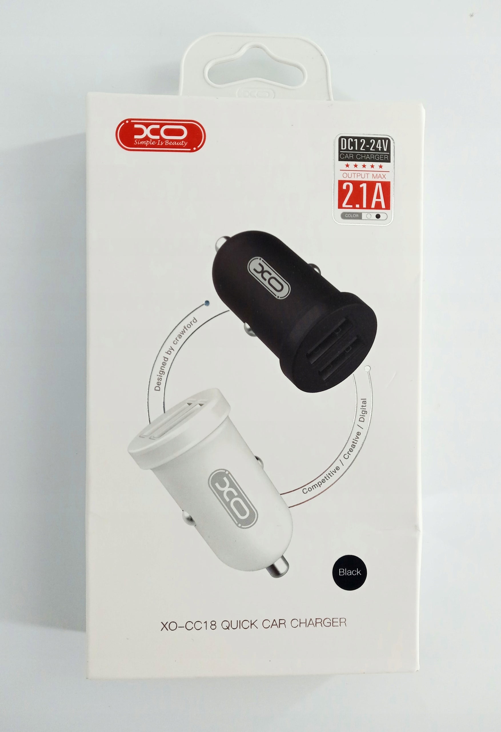 XO Car Charger CC18 2x USB 2.1A Black XO -CC18 014 Manufacturer code CC18
