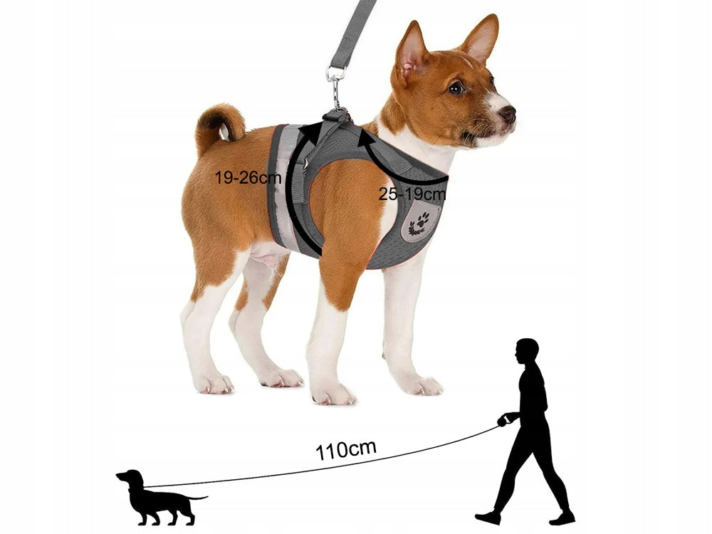 XS Pressure-Free Harness for Rabbit Cat Dog Soft Reflective Leash Kind walking harness