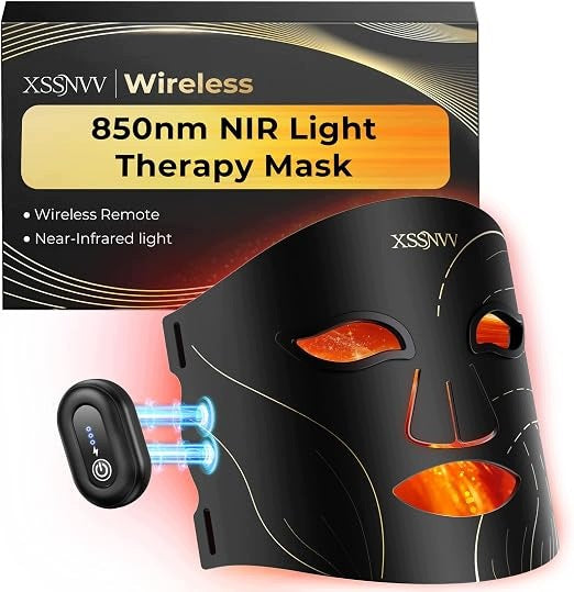 XSSNVV LED Face Mask Light Therapy 4 Modes Wireless
