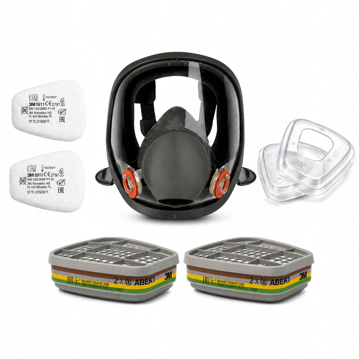 XTECH full face paint mask + 3M 6059, 5911, 501, set