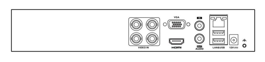 XVR analog recorder for monitoring AHD TVI 2MPx HiLook by Hikvision Manufacturer code DVR-4CH-1MP / DVR-204G-K1