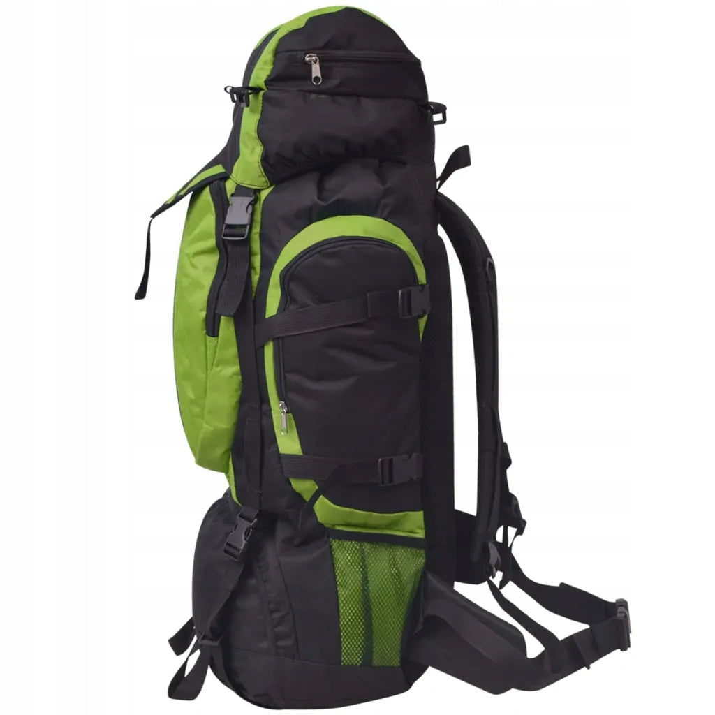 XXL 75 L Hiking Backpack, Black and Green Gender unisex