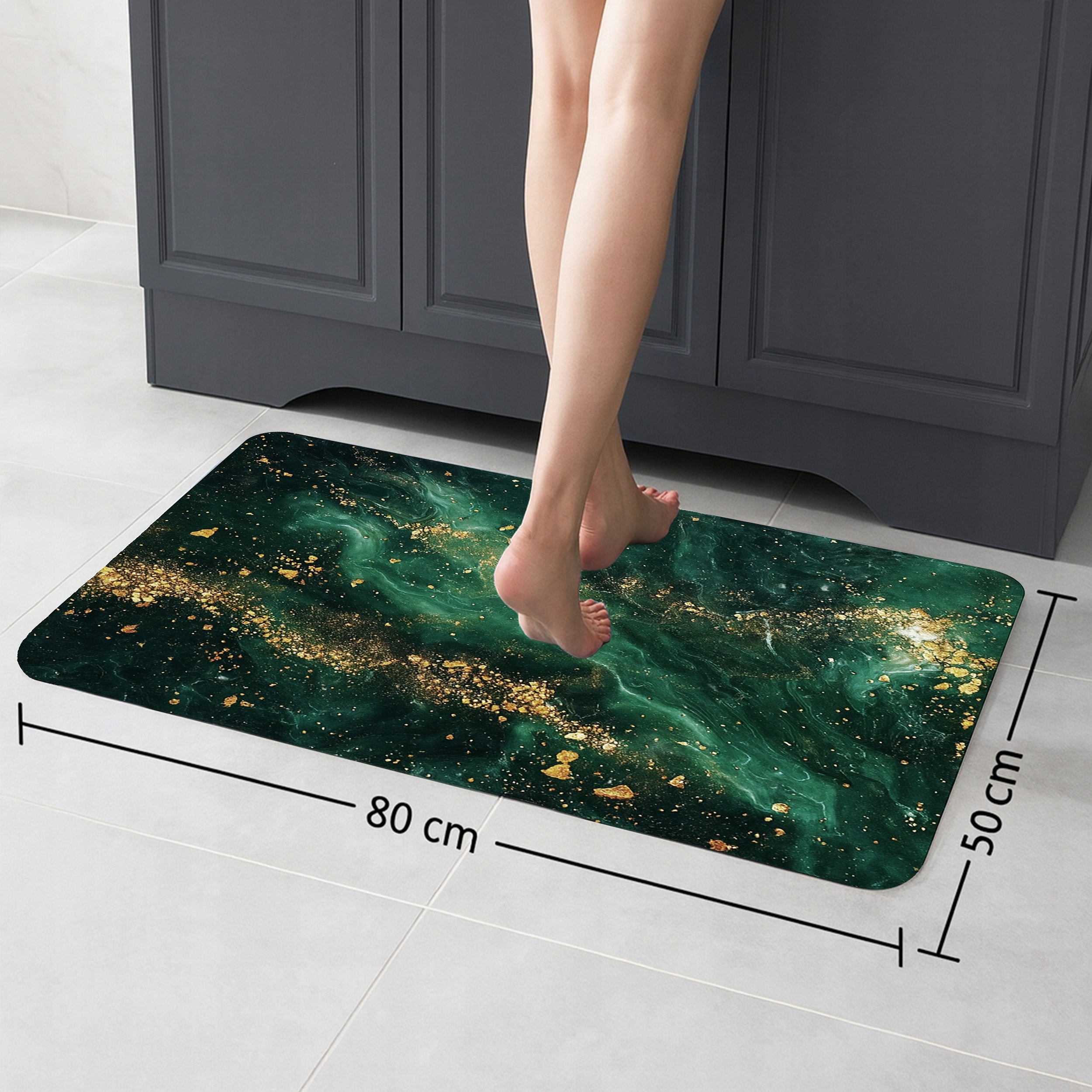 XXL BATHROOM MAT NON-SLIP QUICK-DRYING ABSORBENT RUG 50 x 80 cm Manufacturer code DYWANIK ABSTRAKCJA ZŁOCENIA MARMUR NOWOCZESNY