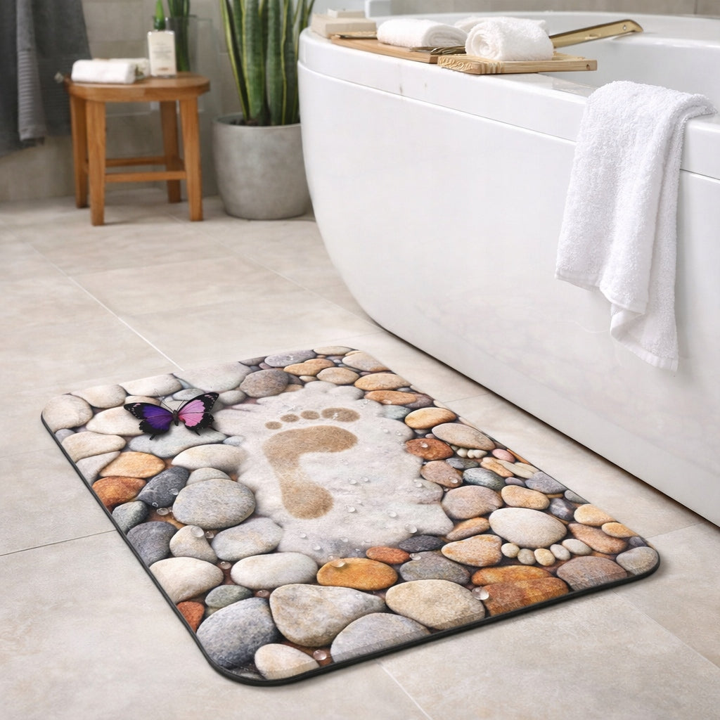 XXL BATHROOM MAT NON-SLIP QUICK-DRYING ABSORBENT RUG 58 x 30 cm Length 58 cm