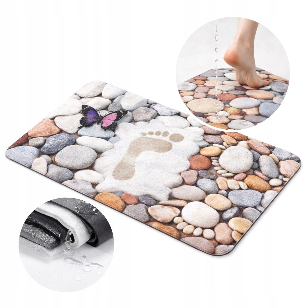 XXL BATHROOM MAT NON-SLIP QUICK-DRYING ABSORBENT RUG 58 x 30 cm