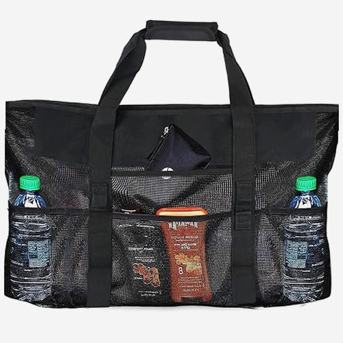 XXL BEACH BAG WITH MESH ZIPPER FOR FAMILY FOR POOL HOLIDAY HOME