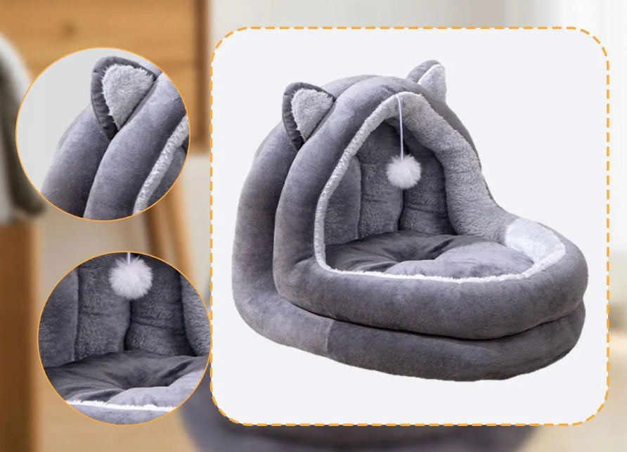 XXL CAT PLAYPEN BED large cottage with pillow warm soft kennel 40x50 Product width 40 cm