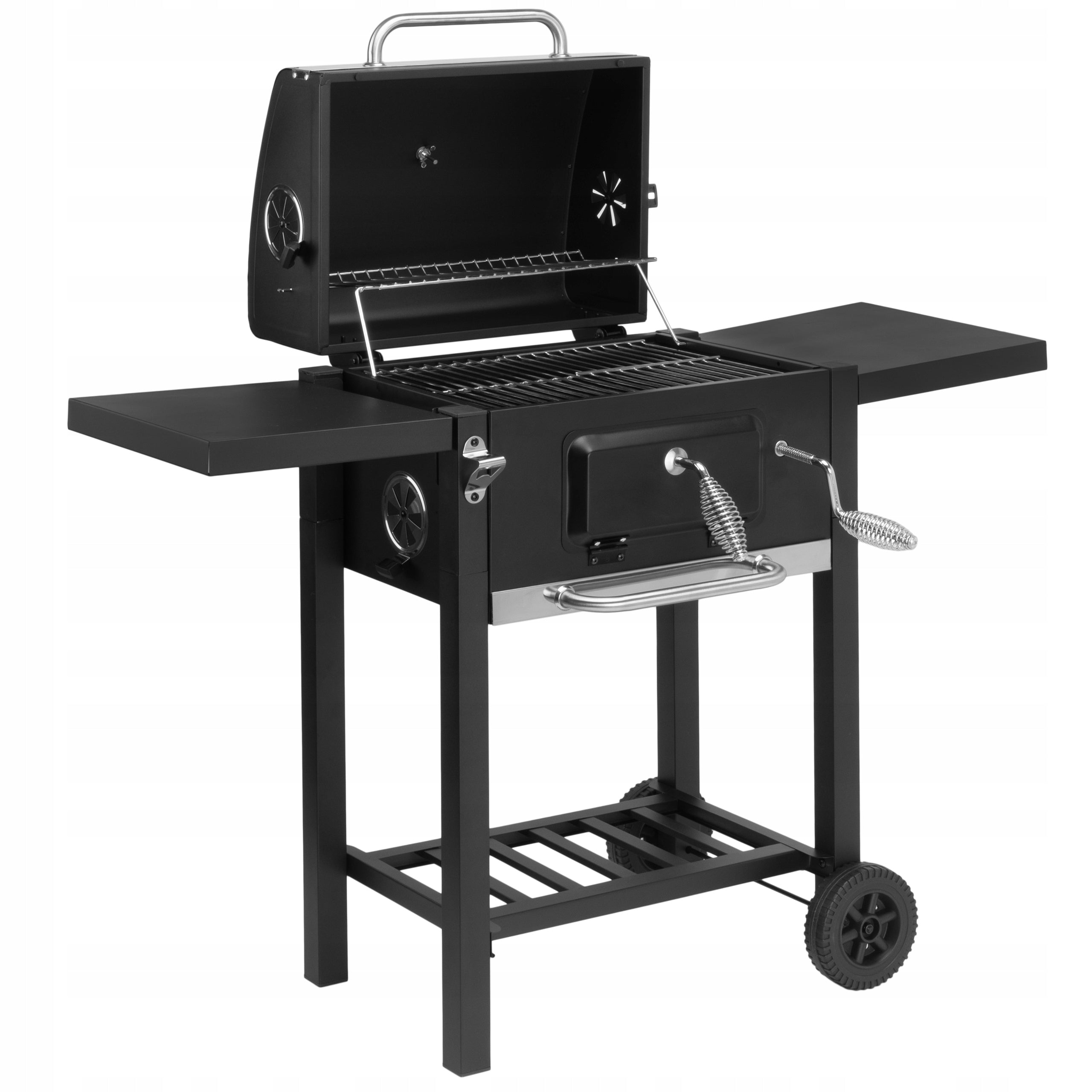 XXL Charcoal Grill with Lid and Garden Wheels Large Mobile Stable Manufacturer no brand