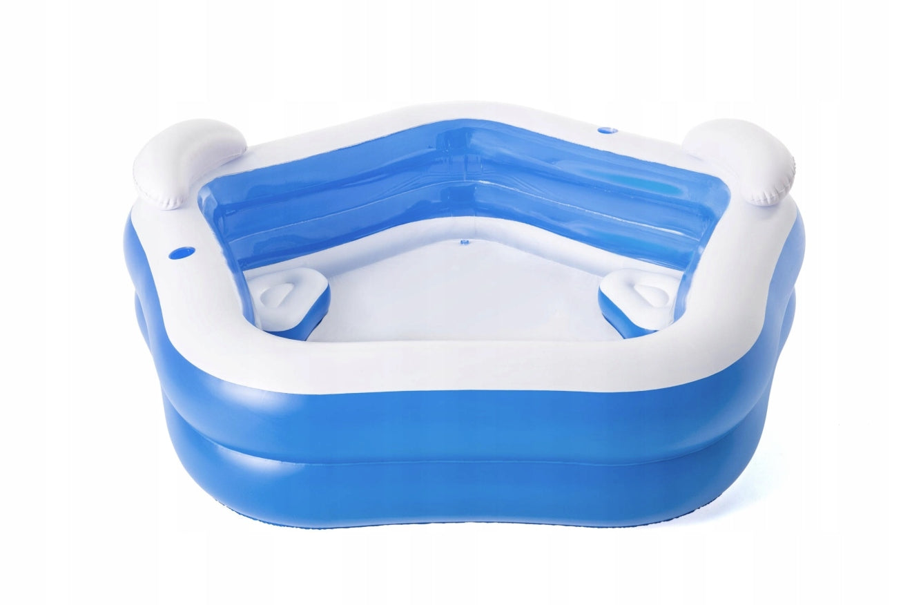 XXL Family Inflatable Garden Pool with Cushions and Seats + FREEBIE Manufacturer code Basen Dmuchany Rodzinny 213x206