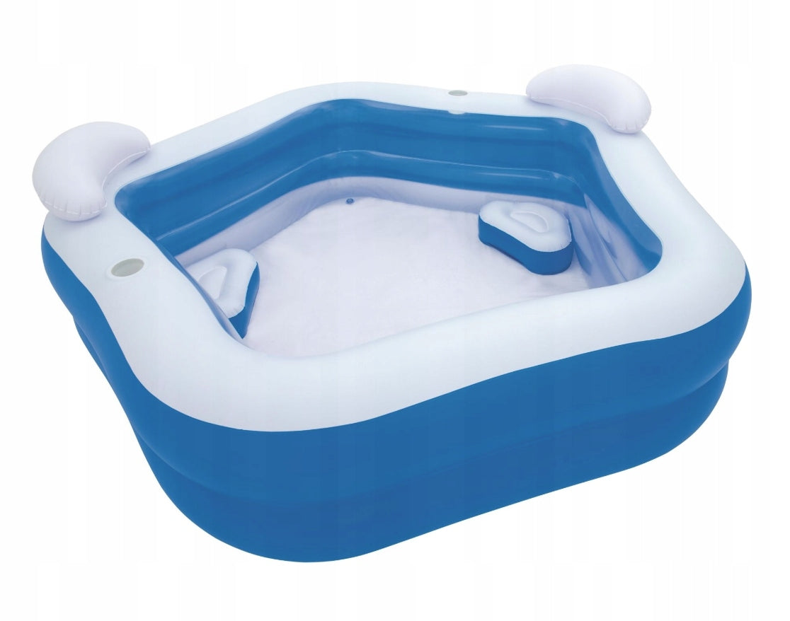 XXL Family Inflatable Garden Pool with Cushions and Seats + FREEBIE Product width 206 cm