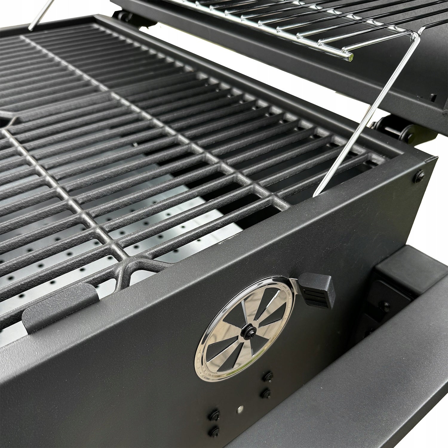 XXL GARDEN CHARCOAL GRILL WITH THERMOMETER COVER CAST IRON GRATE Grill height 103 cm