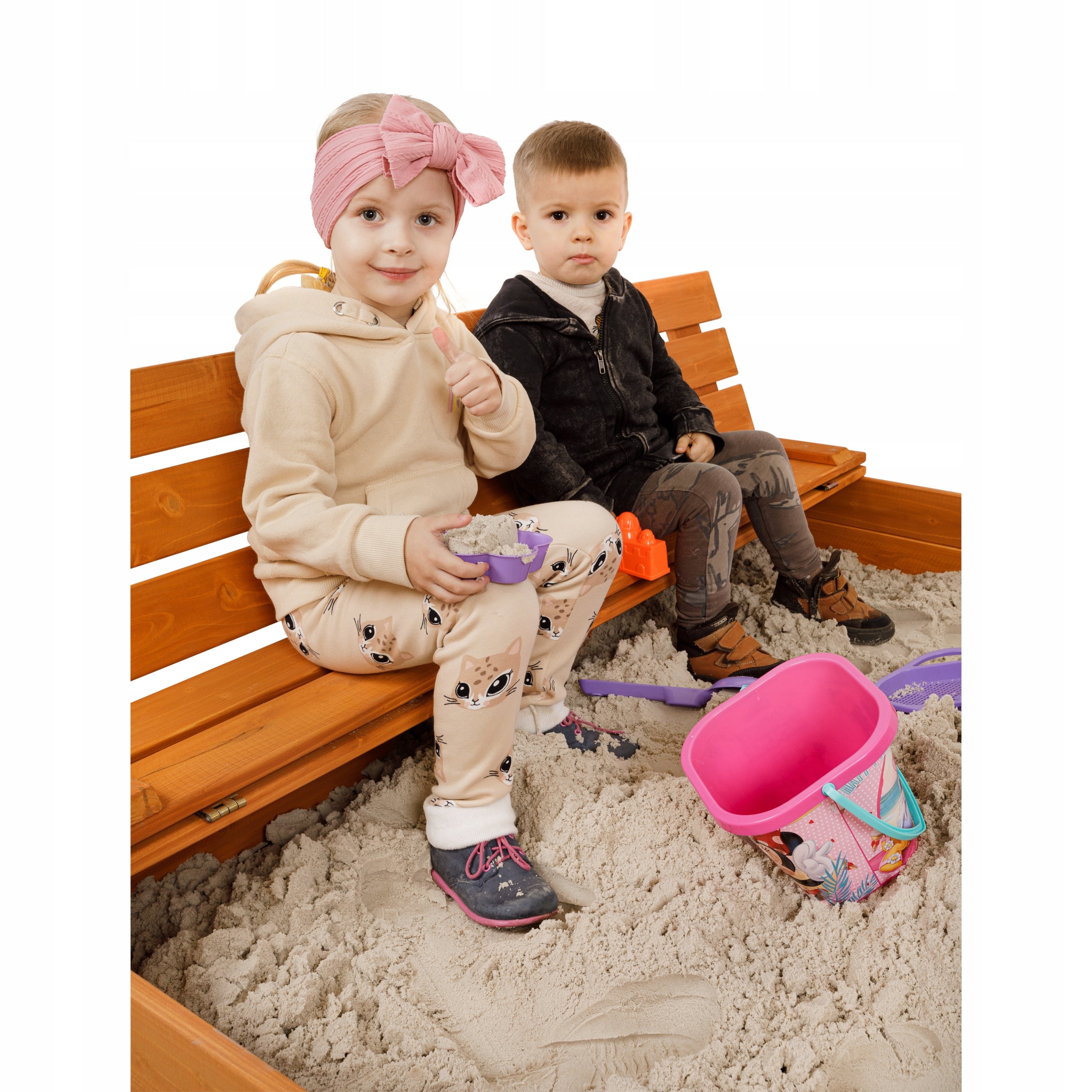 XXL Large Sandbox Impregnated Wooden Lockable 150 cm SAFE Brand SandTropic