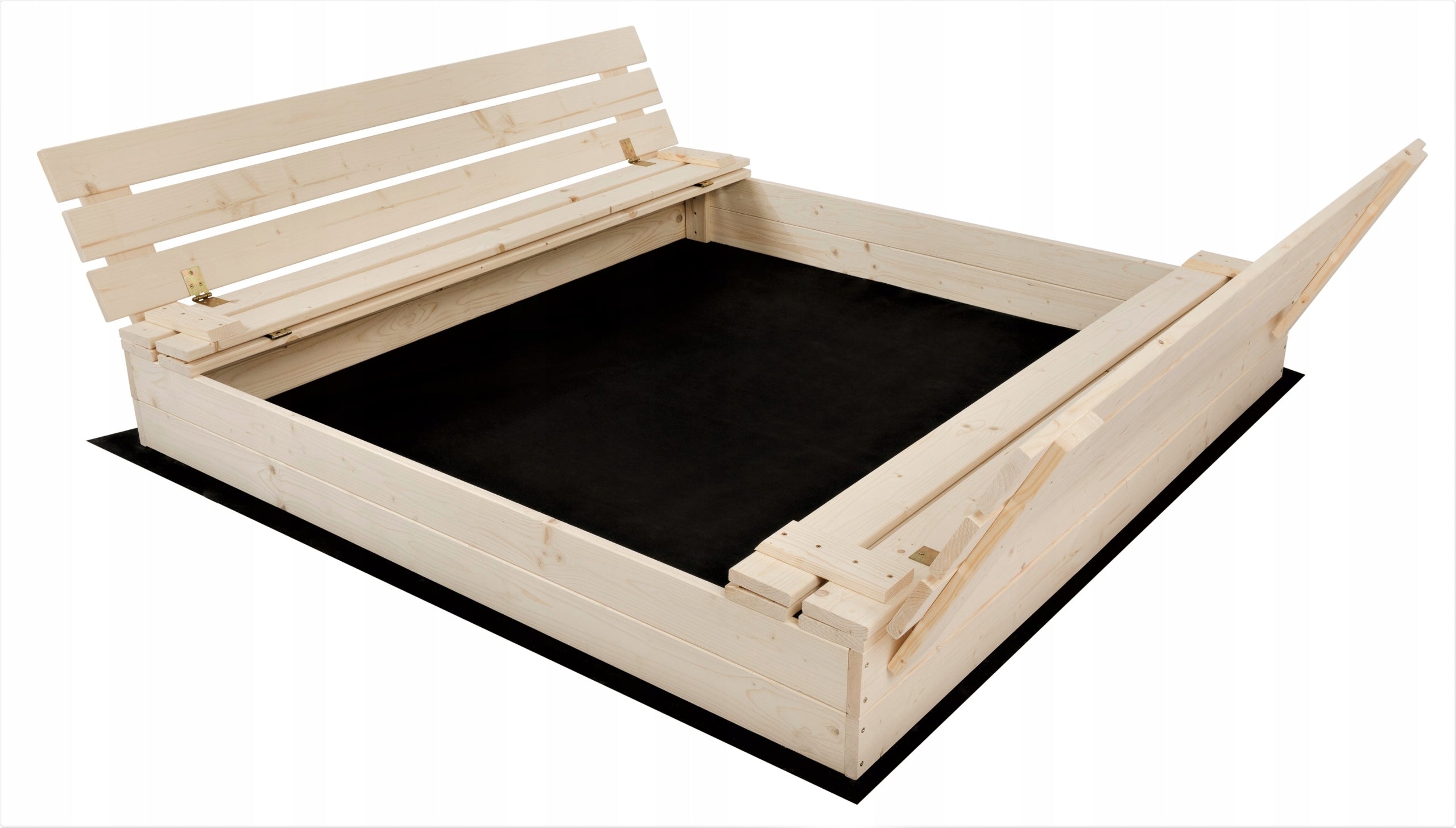 XXL Large Sandbox Wooden Lockable Benches150 cm MANUFACTURER Holes Length 146 cm