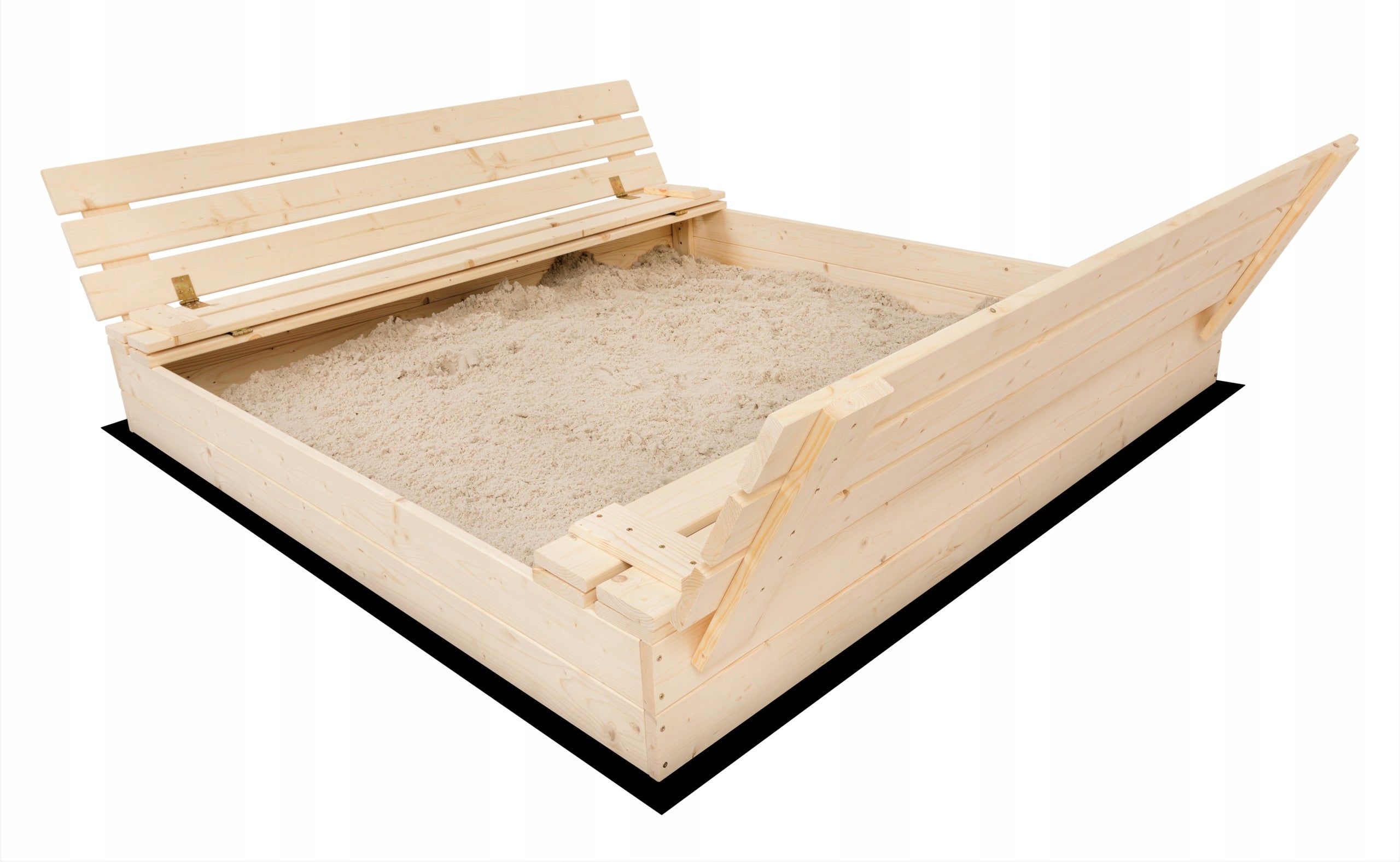 XXL Large Sandbox Wooden Lockable Benches150 cm MANUFACTURER Holes Packaging status original