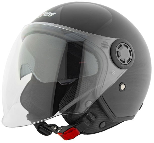 XXL Open Helmet Black Gloss Scooter Motor Moped Electric Scooter