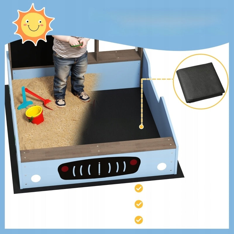 XXL Sandbox with Canopy Wooden Impregnated 108×90 cm shop theme Kind wooden