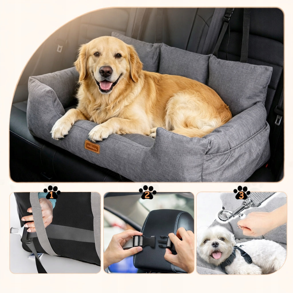 XXL dog car seat for rear seat for 2 dogs 92x50 cm Size XL/XXL