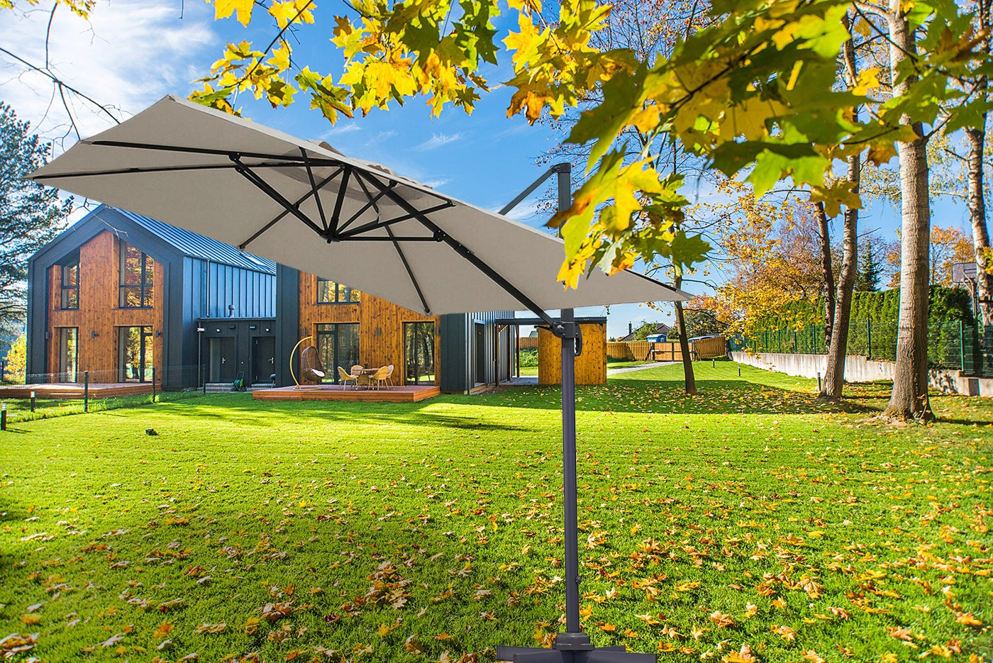 XXL umbrella with boom folding LARGE strong STURDY adjustable cover Diameter/width 420 cm