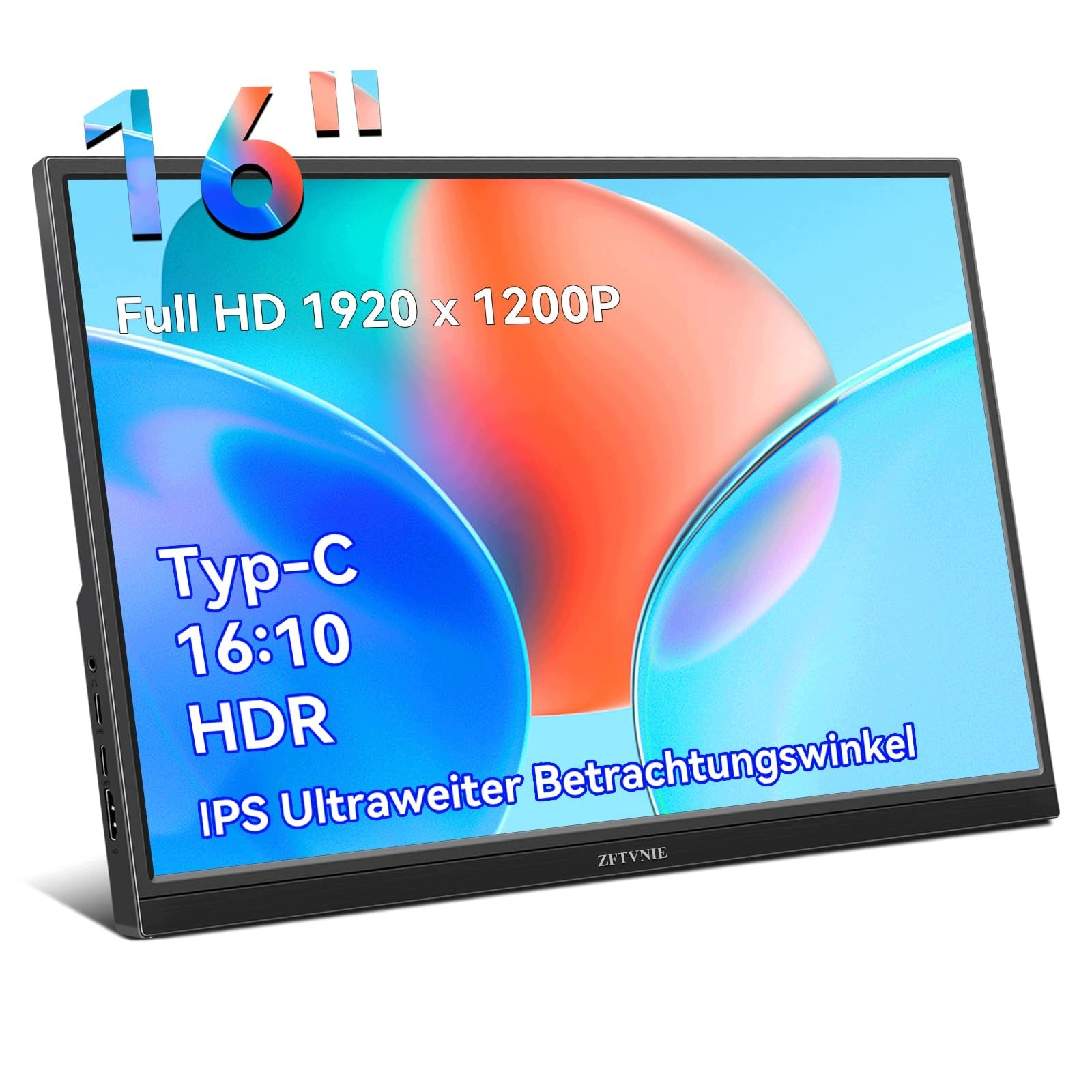 XYZ Model123 16 inch Full HD IPS HDMI USB-C HDR Portable Monitor