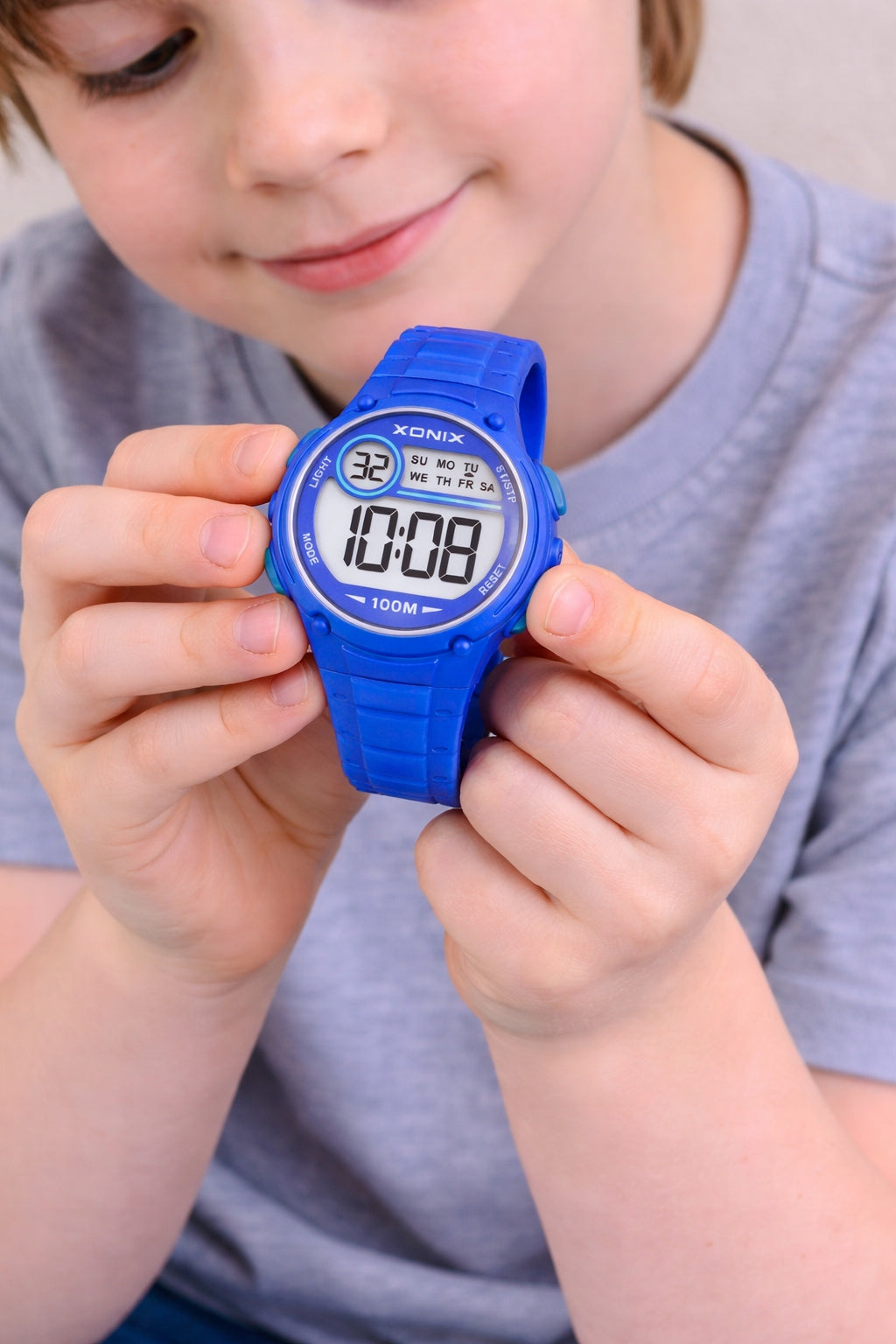 Xonix watch for boy blue illuminated waterproof electronic Brand Xonix