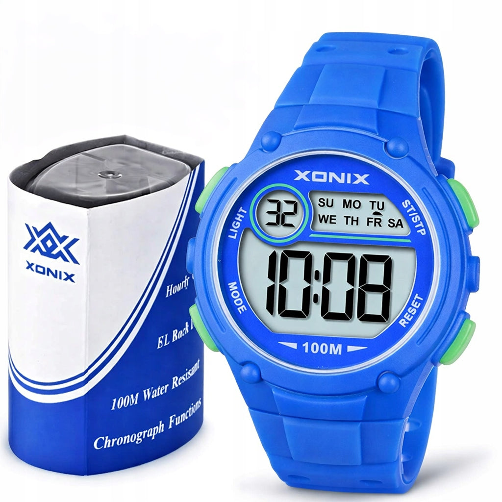 Xonix watch for boy blue illuminated waterproof electronic