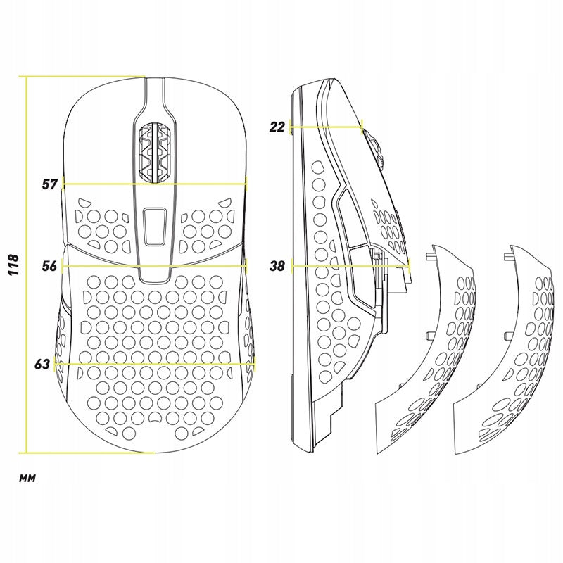 Xtrfy M42 Wireless GAMING MOUSE White RGB Gaming Mouse For Gamer Manufacturer code M42W-RGB-WHITE