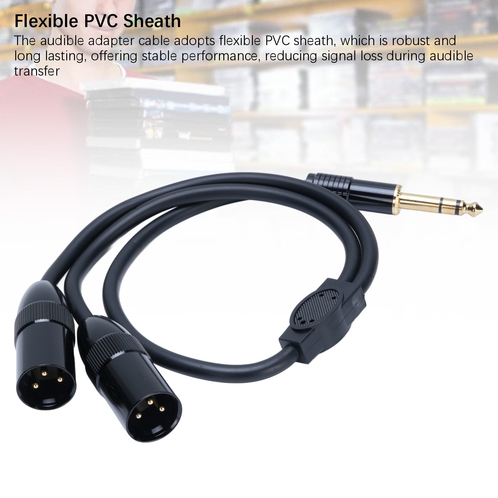 Y splitter cable, solid PVC cover, 6,35mm plug for XLR cable, Manufacturer code AG250826025028