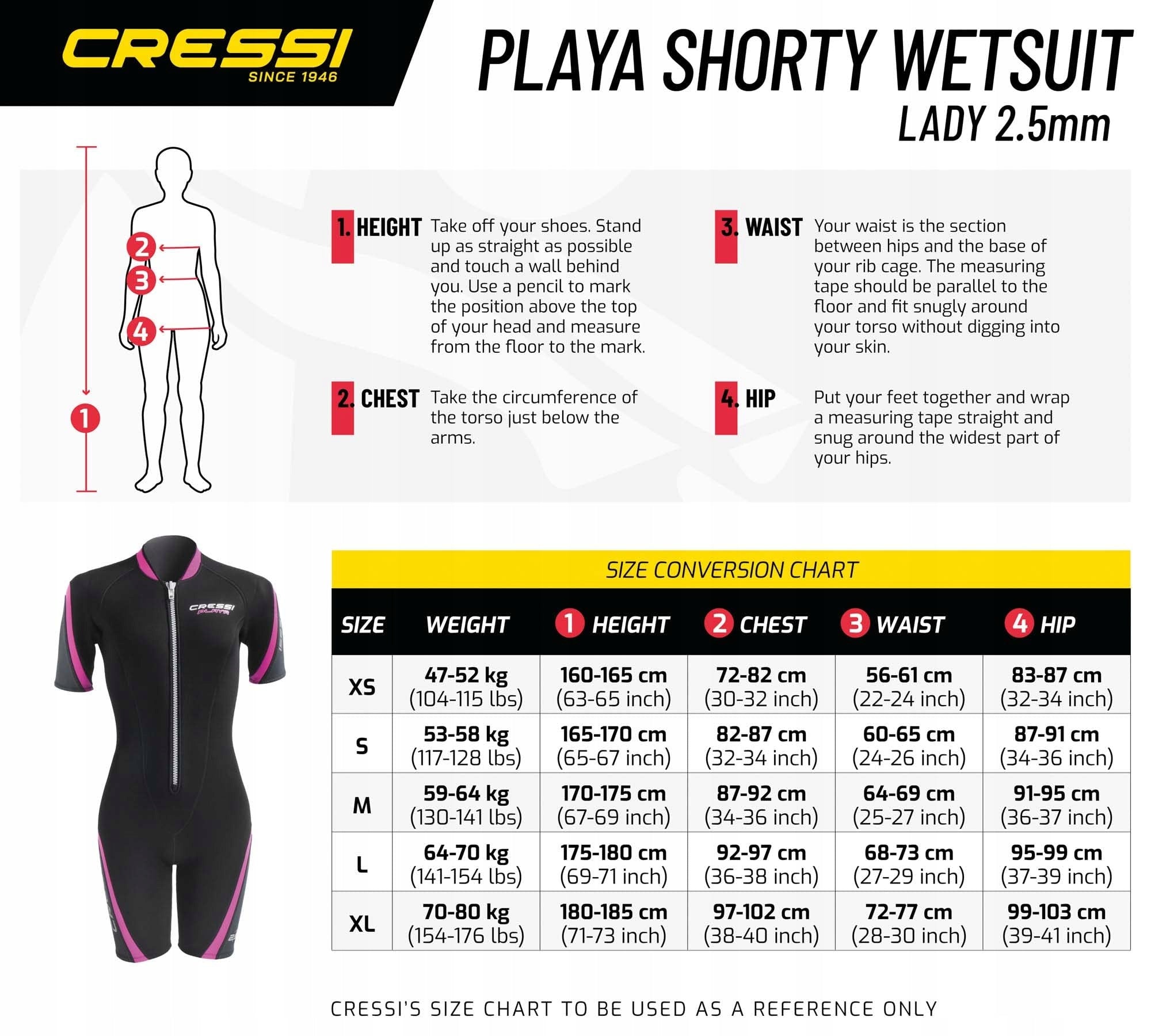 Y7528 Women's swimming suit Cressi Playa Women 2,5 mm Black Aqua M Collection Cressi Playa