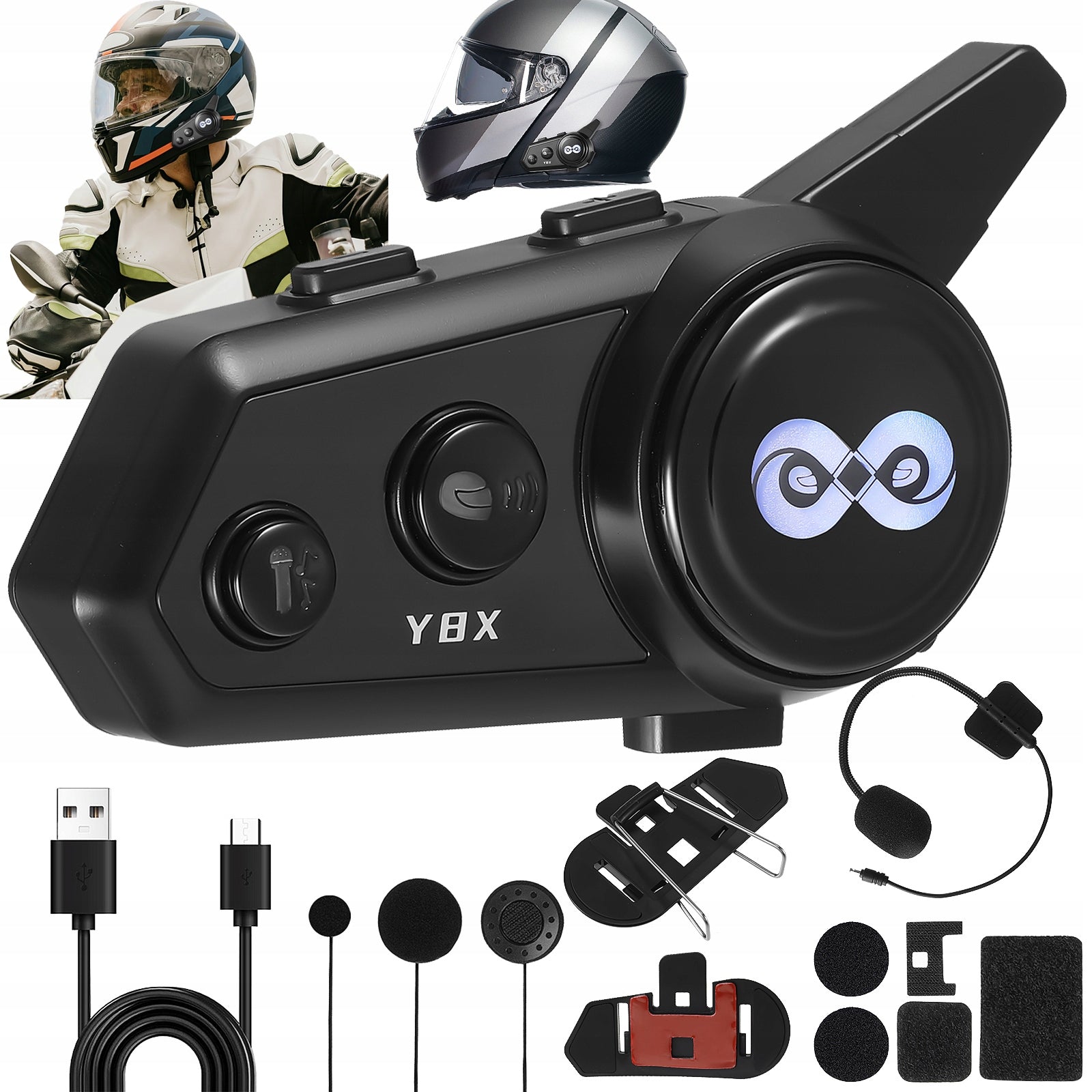 Y8 Mesh Intercom for Motorcycle, Connectivity for 8 People