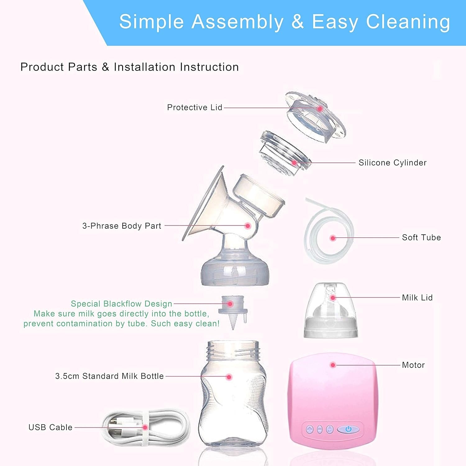 YABTF BPA FREE wireless electric breast pump Brand YABTF