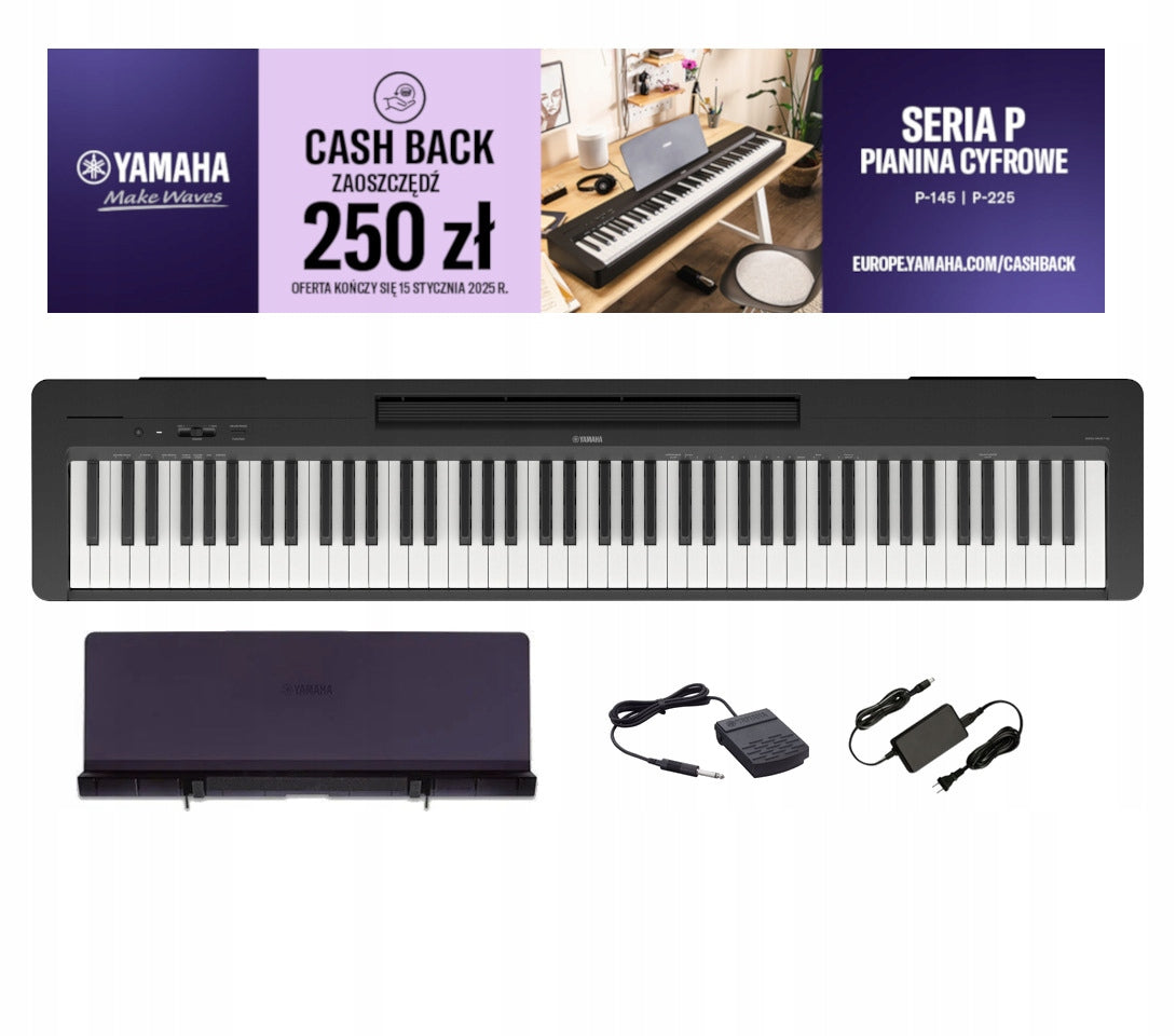 Skaitmeninis pianinas Yamaha P-145, juodas