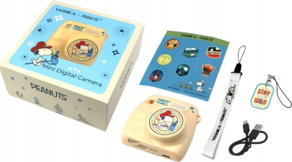 YASHICA X Peanuts Mini Digital Camera Cream Stabilization no stabilization
