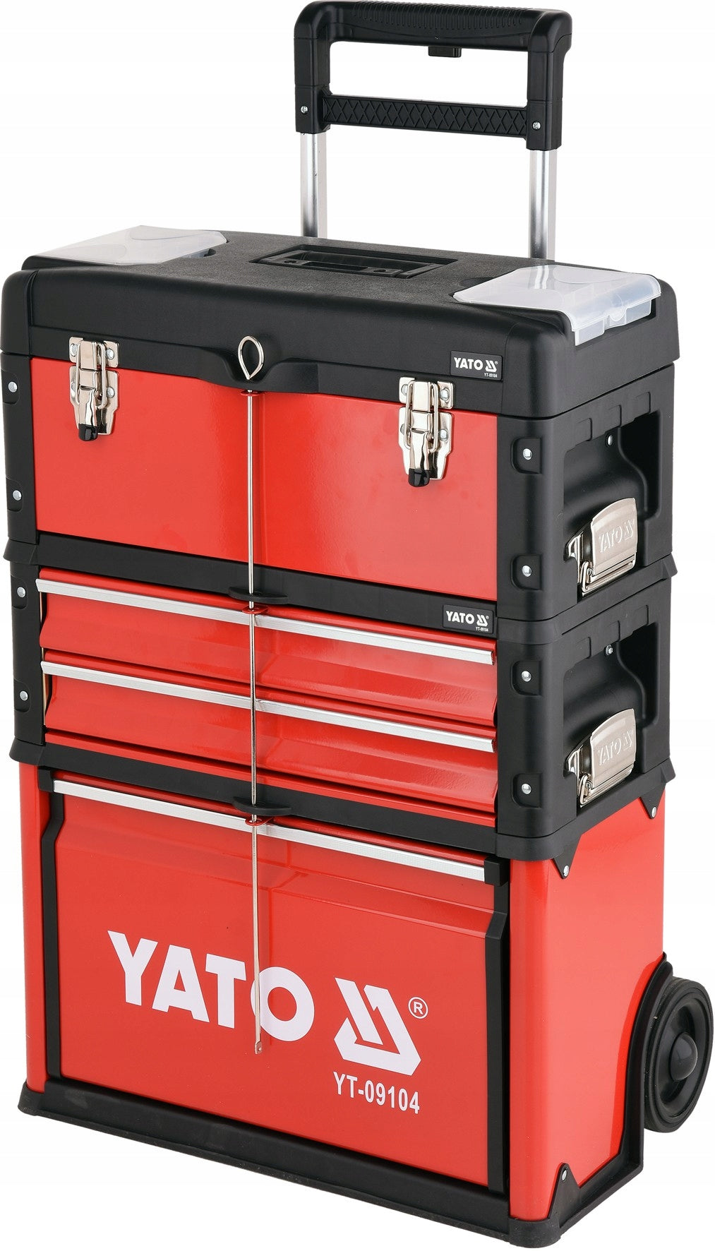 YATO 3 PIECE TOOL TROLLEY WITH TOOLS Color red