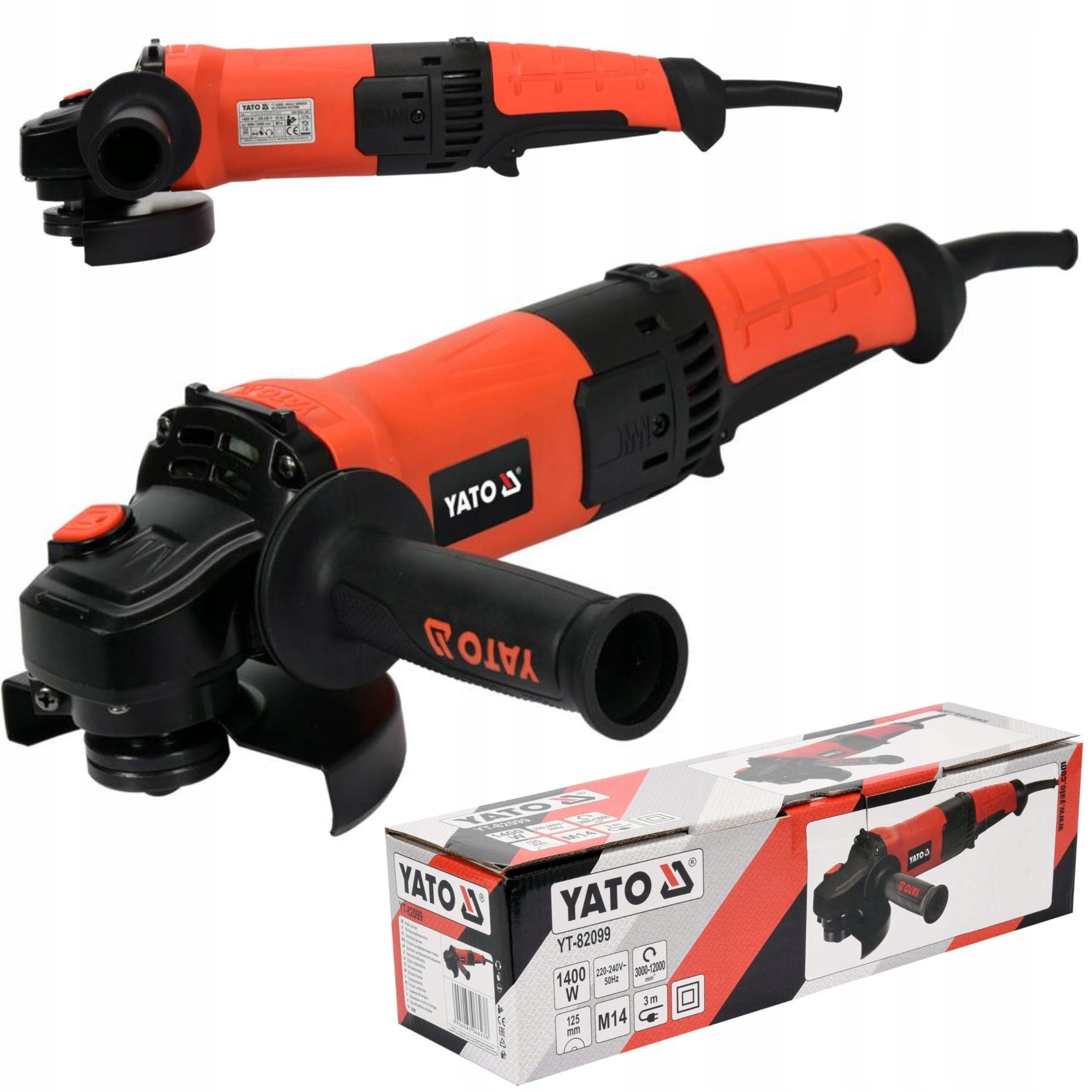 YATO ANGLE GRINDER 1400W 125MM POLISHER STRONG ROTATION ADJUSTMENT YT-82099